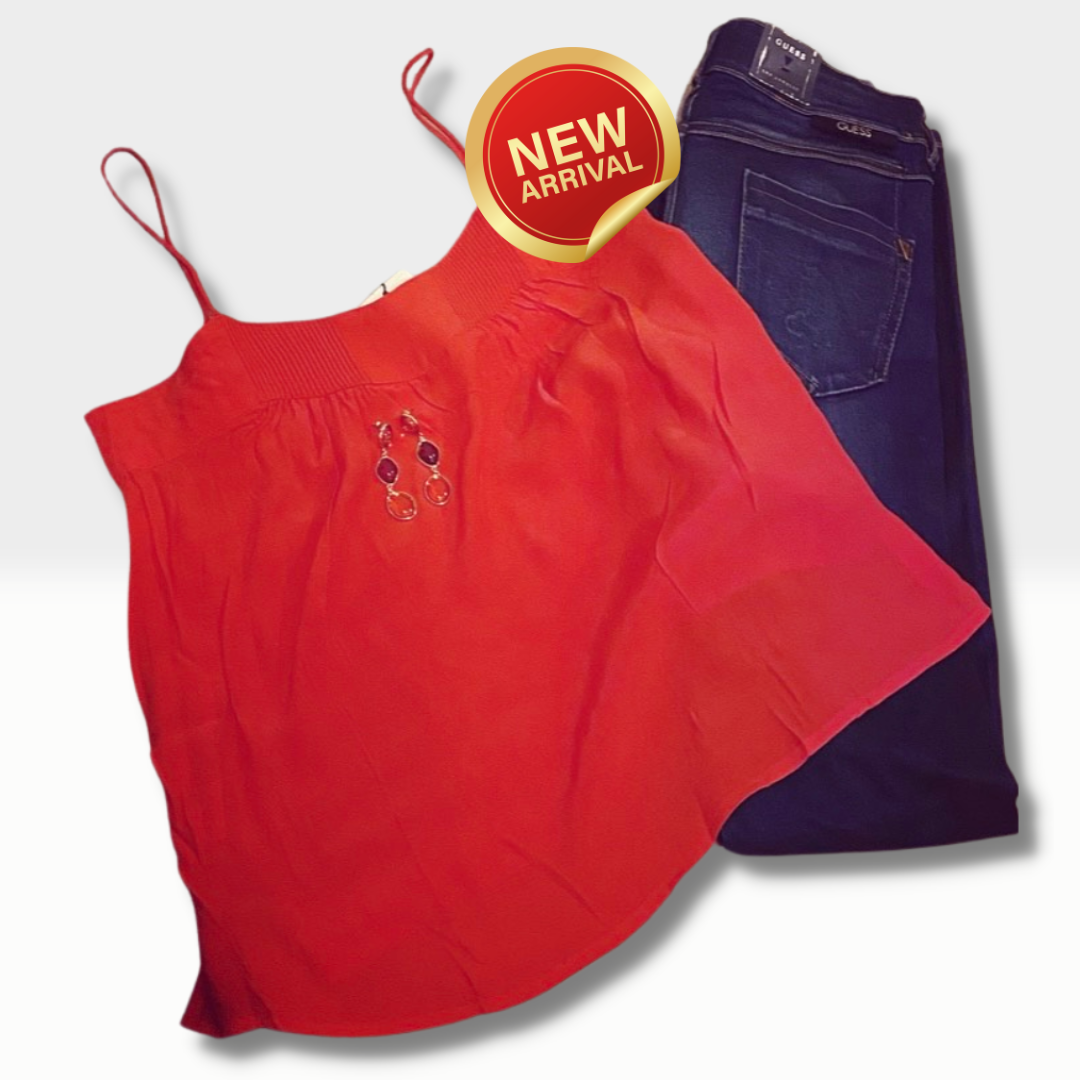 Rotes Trägertop - Trouver La Mode