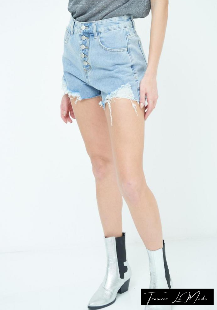 Kurze Hose - Ripped Jean Shorts - Trouver La Mode