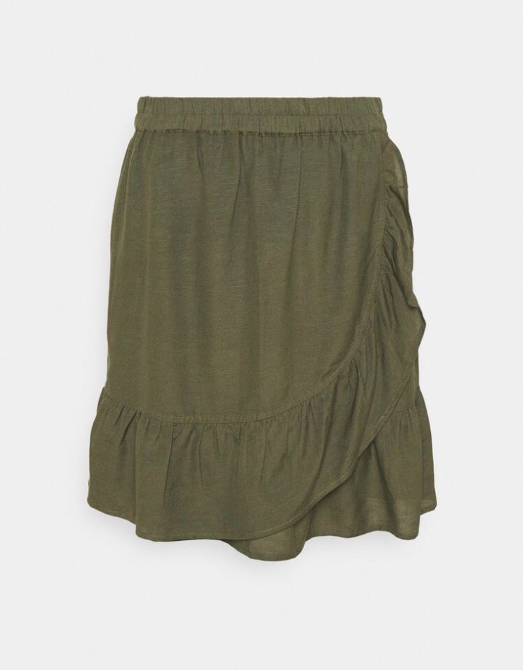 Grüner Rock mit Rüschen vorne - Trouver La Mode