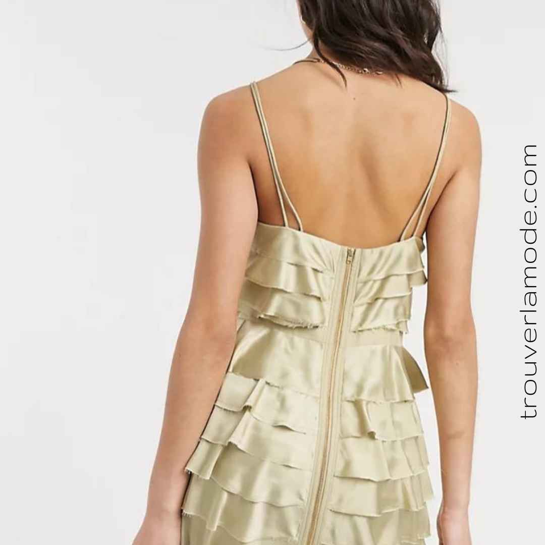 Cocktailkleid, Farbe Gold-Champagner - Trouver La Mode