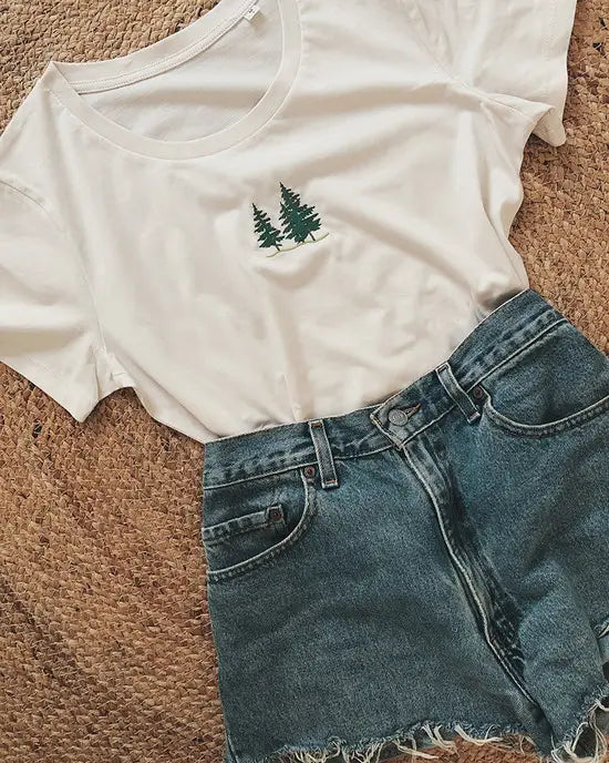 T-Shirt mit Pinien-Detail, bestickt (boho chic) - Trouver La Mode