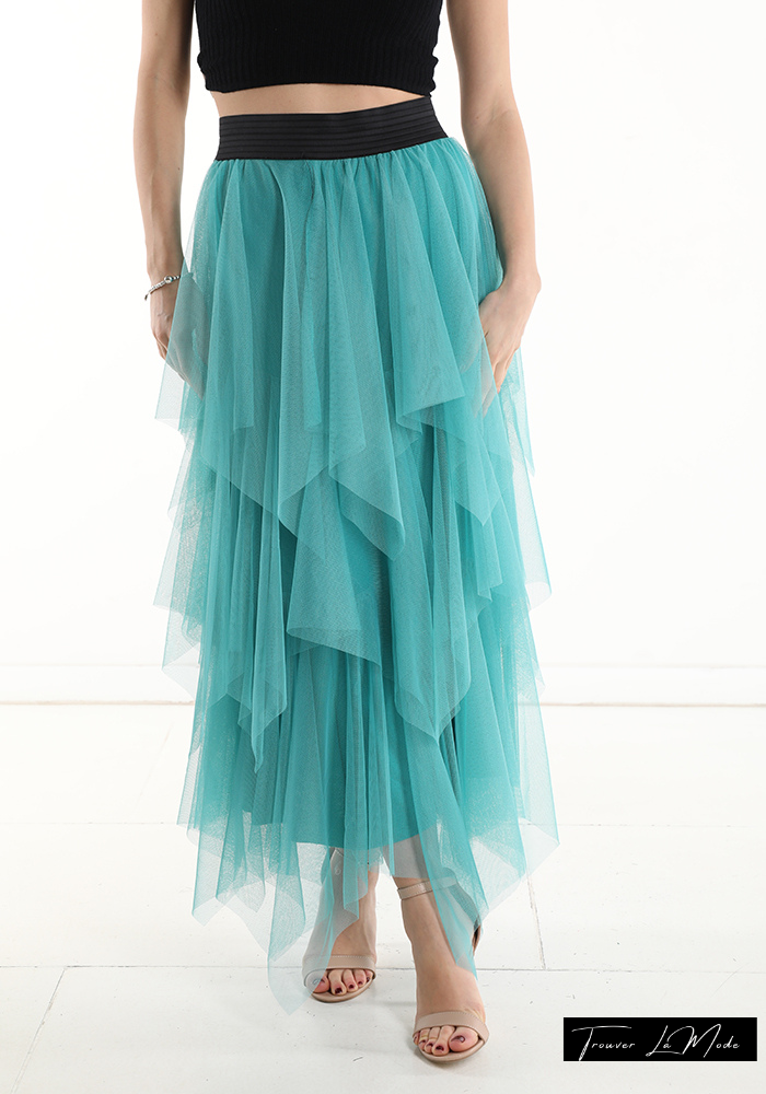 Longuette-Tüllrock mit Rüschen - Trouver La Mode