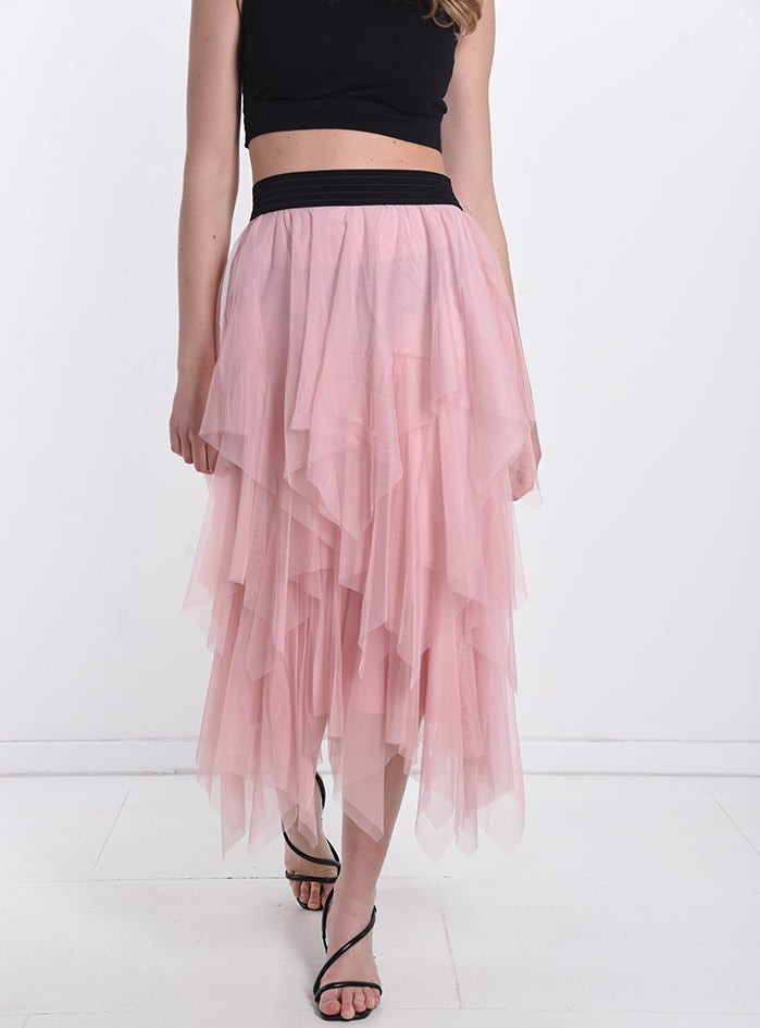 Longuette-Tüllrock mit Rüschen - Trouver La Mode