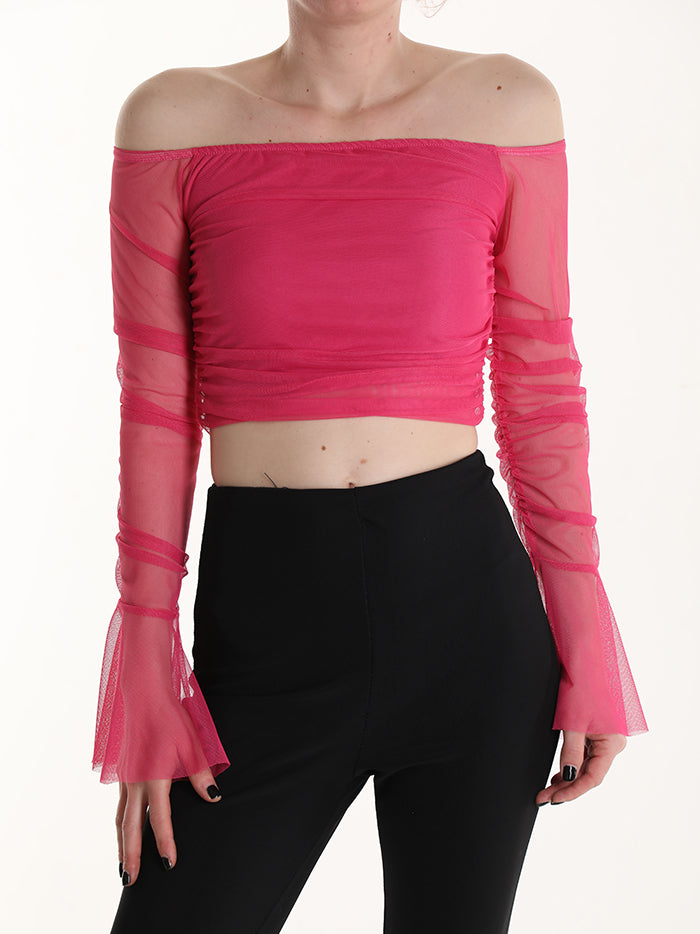 Tülloberteil mit langen Ärmeln - Trouver La Mode