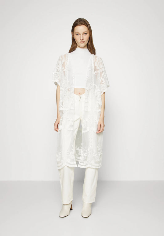 Bohemian Chic Style Strickjacke in Ivory - Trouver La Mode