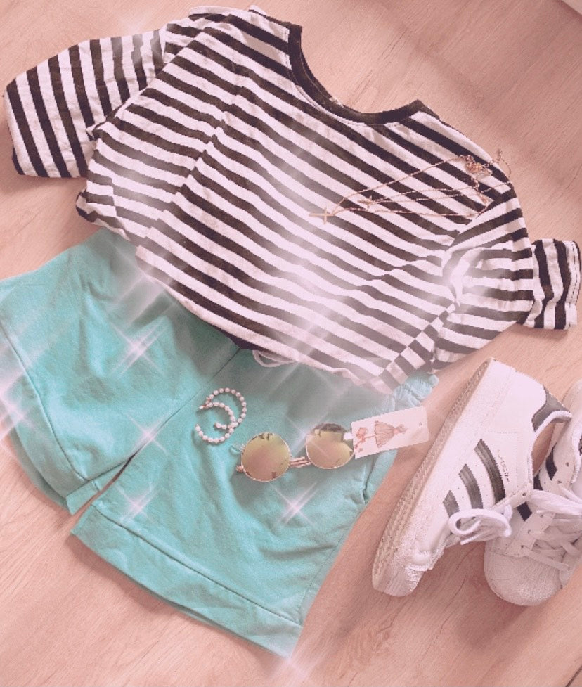 Baumwoll-Shorts mit Schleifentaschen - Trouver La Mode