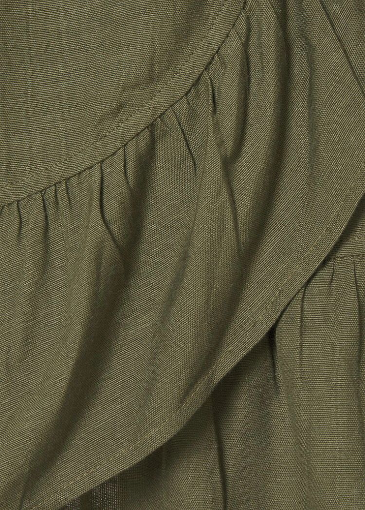 Grüner Rock mit Rüschen vorne - Trouver La Mode