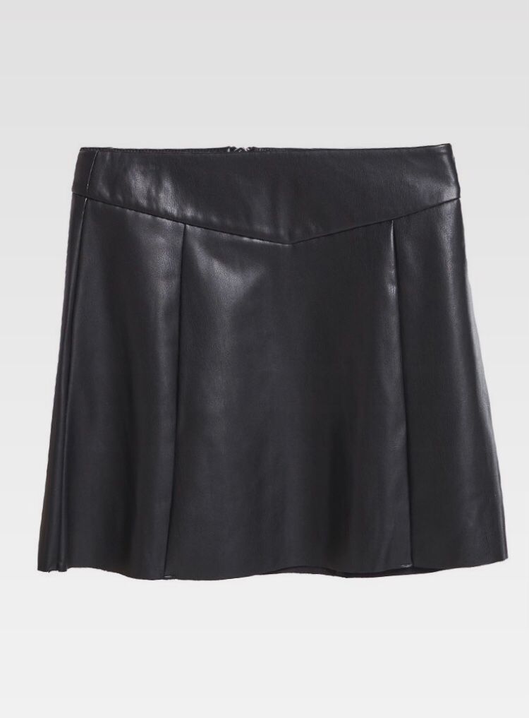 Rock in schwarzer Lederoptik - Trouver La Mode