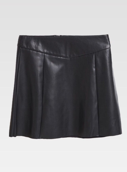 Rock in schwarzer Lederoptik - Trouver La Mode