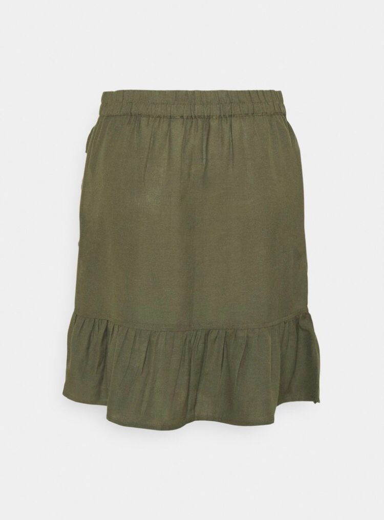 Grüner Rock mit Rüschen vorne - Trouver La Mode