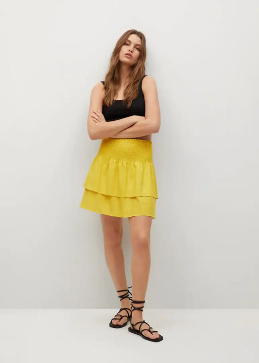 Gelber Rock mit Strudeln - Trouver La Mode