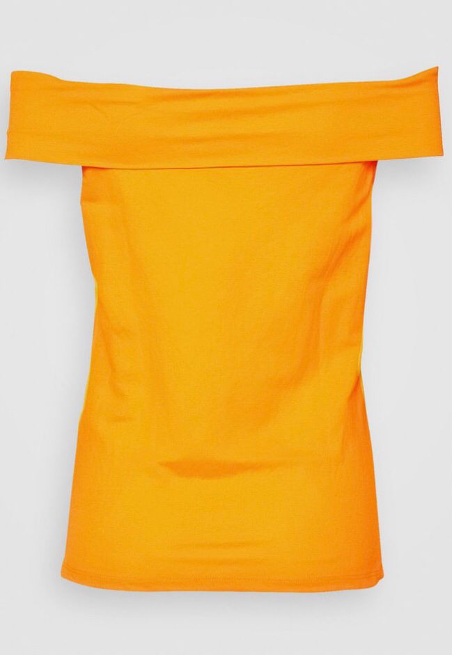 Senfgelbe schulterfreie Bluse - Trouver La Mode