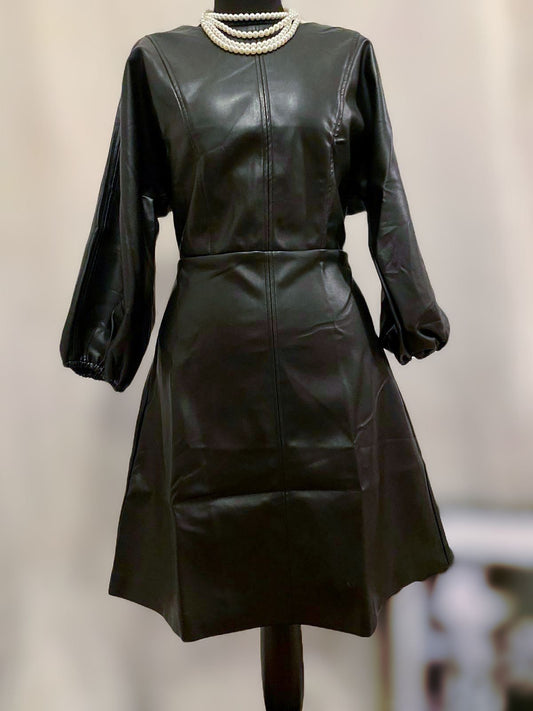 Lederoptik Mango Kleid - Trouver La Mode