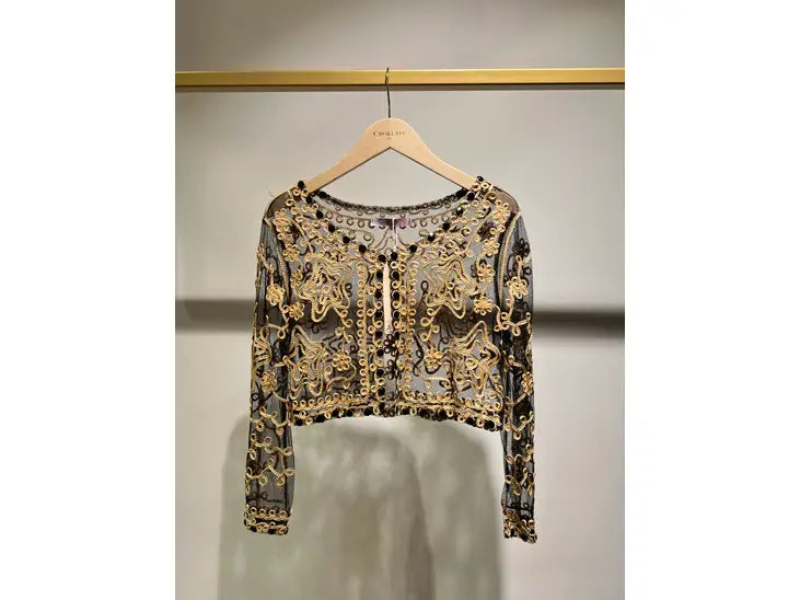 Bolero-Weste mit Strasssteinen - Trouver La Mode