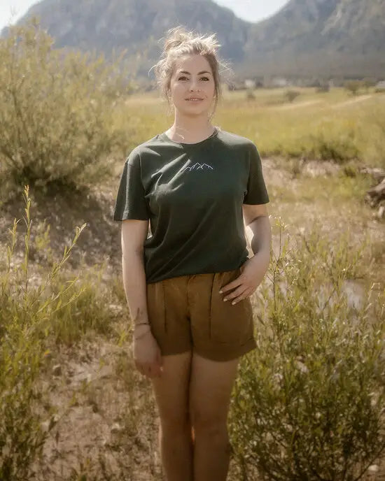 Boho T-Shirt - Bestickt- Berg - Trouver La Mode