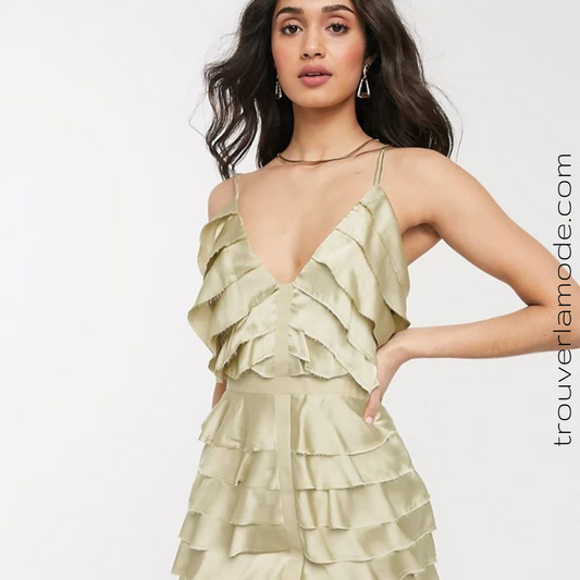 Cocktailkleid, Farbe Gold-Champagner - Trouver La Mode