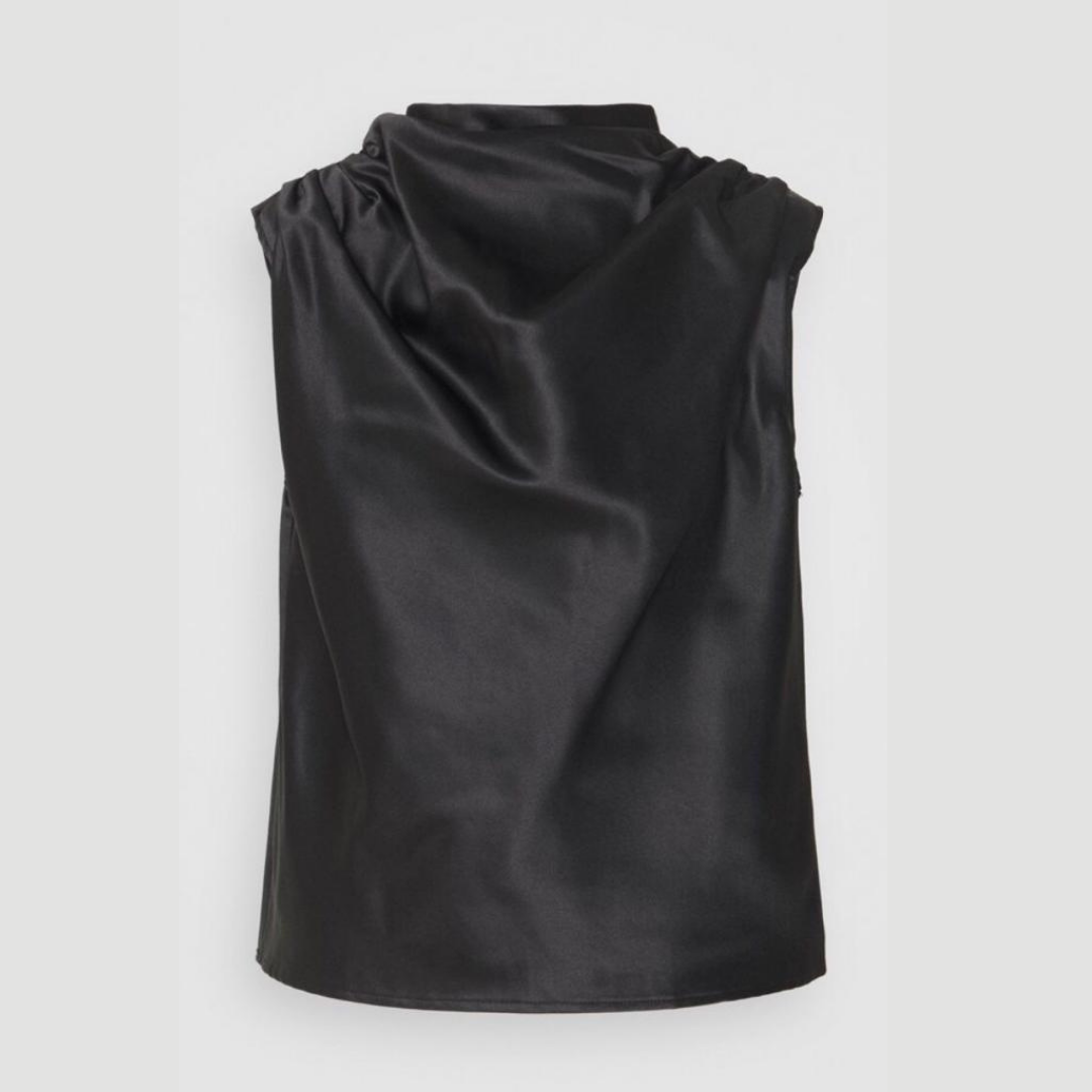 Schwarze ärmellose Bluse - Trouver La Mode