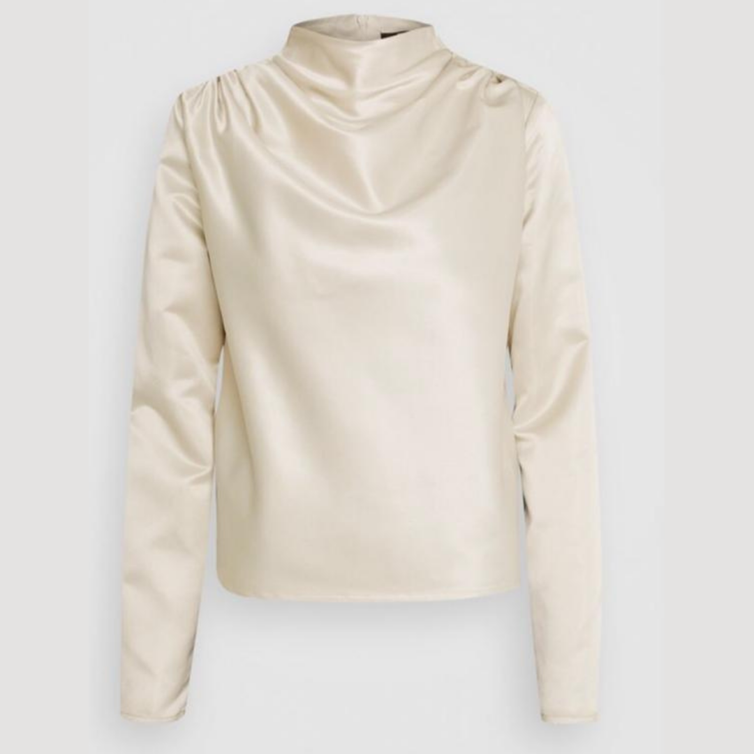 Cremeweiße-elfenbeinweiße Bluse - Trouver La Mode