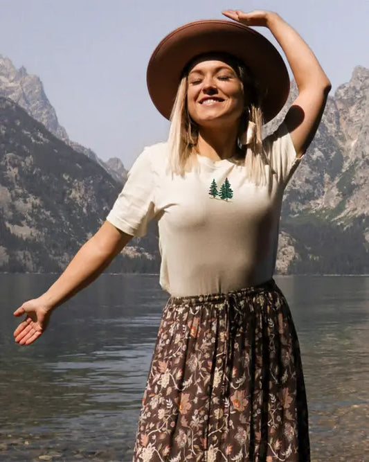 T-Shirt mit Pinien-Detail, bestickt (boho chic) - Trouver La Mode